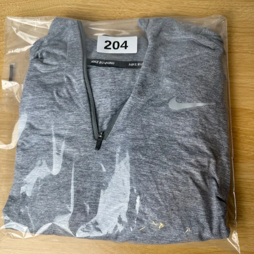Nike Running Dri-FIT 1/2 Zip Pullover Top Men Medium Gray Performance Activewear